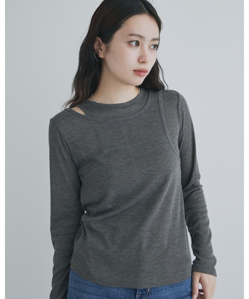 カットソー SHEER LAYERED TOPS ETHROF（イーサオブ）の「SHEER LAYERED TOPS（Tシャツ