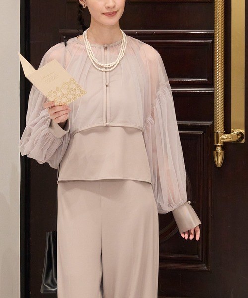 セール】【forksy.】【オケージョン対応】マルチウェイシアーブラウス