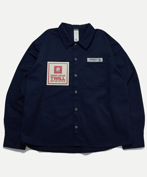 Sourcream(サワークリーム)の「*セットアップ可能品番【Sourcream/サワークリーム】ツイルワークシャツ(シャツ/ブラウス・レディース・ベージュ/ネイビー/ブラック/チャコールグレー・MEDIUM/LARGE)」の4枚目の写真