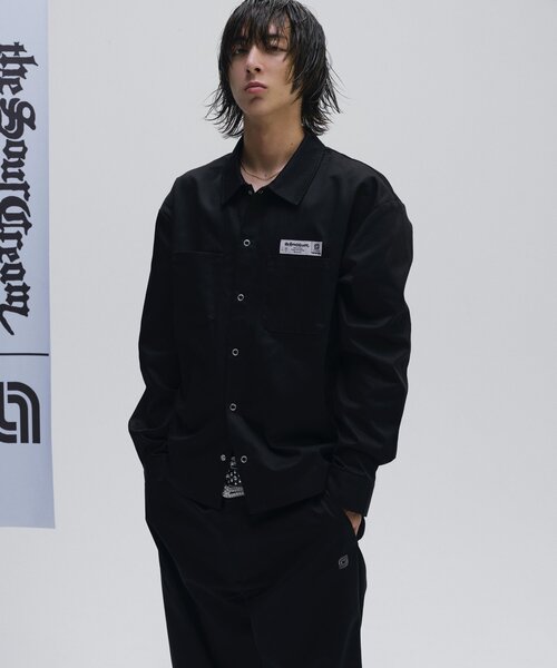 Sourcream(サワークリーム)の「*セットアップ可能品番【Sourcream/サワークリーム】ツイルワークシャツ(シャツ/ブラウス・レディース・ベージュ/ネイビー/ブラック/チャコールグレー・MEDIUM/LARGE)」の2枚目の写真