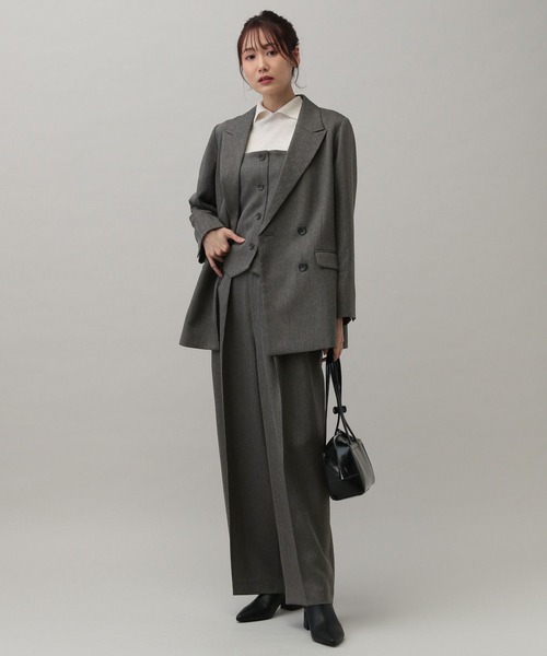 GLOBAL WORK(グローバルワーク)の「MATINEE LINE/ウールライクストレッチワイドパンツ/152746(その他パンツ・レディース・グレー系その他/ブラウン系その他/チャコール・LARGE/MEDIUM/SMALL)」の5枚目の写真