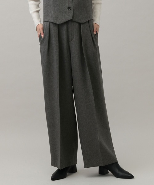 GLOBAL WORK(グローバルワーク)の「MATINEE LINE/ウールライクストレッチワイドパンツ/152746(その他パンツ・レディース・グレー系その他/ブラウン系その他/チャコール・LARGE/MEDIUM/SMALL)」の7枚目の写真