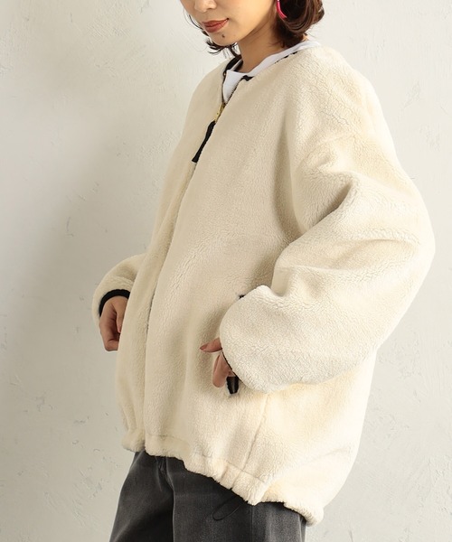 FOUND GOOD（ファウンドグッド）の「RVボアブルゾン（ブルゾン・レディース・ブラウン系3/グリーン系8/ベージュ/ブラック・S/L/M）」の17枚目の写真