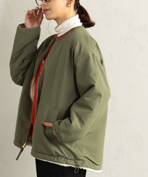 FOUND GOOD（ファウンドグッド）の「RVボアブルゾン（ブルゾン・レディース・ブラウン系3/グリーン系8/ベージュ/ブラック・S/L/M）」の7枚目の写真