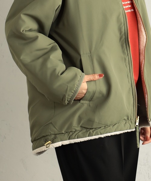 FOUND GOOD（ファウンドグッド）の「RVボアブルゾン（ブルゾン・レディース・ブラウン系3/グリーン系8/ベージュ/ブラック・S/L/M）」の6枚目の写真