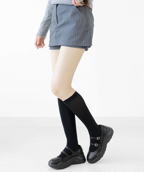 minsobi（ミンソビ）の「選べる丈 3種 スキンソックス ニーハイソックス ハイソックス 透け感がとってもガーリーなソックス（ソックス/靴下・レディース・ホワイト/ブラック・LARGE/MEDIUM/SMALL）」の4枚目の写真