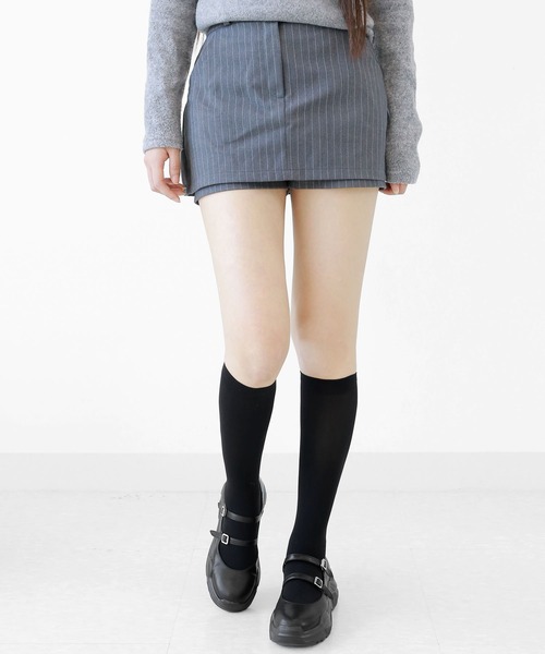 minsobi（ミンソビ）の「選べる丈 3種 スキンソックス ニーハイソックス ハイソックス 透け感がとってもガーリーなソックス（ソックス/靴下・レディース・ホワイト/ブラック・LARGE/MEDIUM/SMALL）」の3枚目の写真