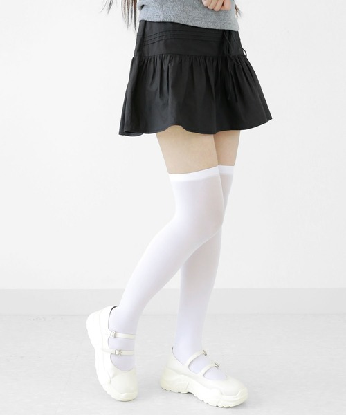 minsobi（ミンソビ）の「選べる丈 3種 スキンソックス ニーハイソックス ハイソックス 透け感がとってもガーリーなソックス（ソックス/靴下・レディース・ホワイト/ブラック・LARGE/MEDIUM/SMALL）」の16枚目の写真