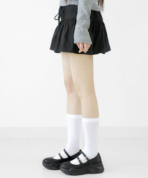 minsobi（ミンソビ）の「選べる丈 3種 スキンソックス ニーハイソックス ハイソックス 透け感がとってもガーリーなソックス（ソックス/靴下・レディース・ホワイト/ブラック・LARGE/MEDIUM/SMALL）」の8枚目の写真