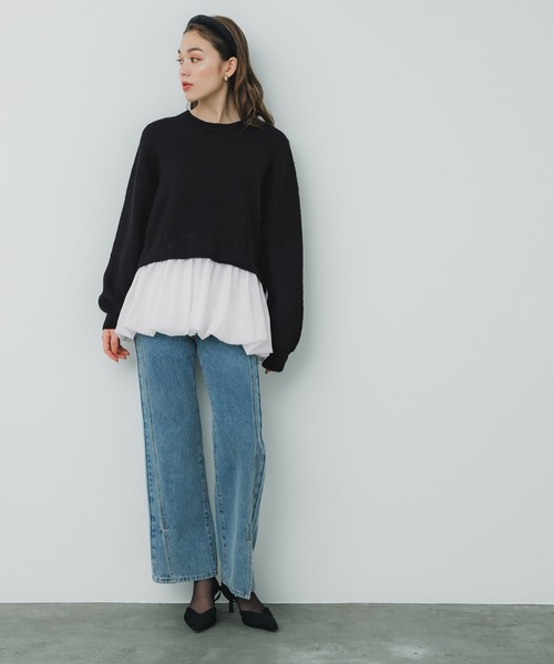 coca(coca)(コカ)の「裾バルーンレイヤード ニットドッキングトップス(ニット/セーター・レディース・B/A・L/M)」の13枚目の写真