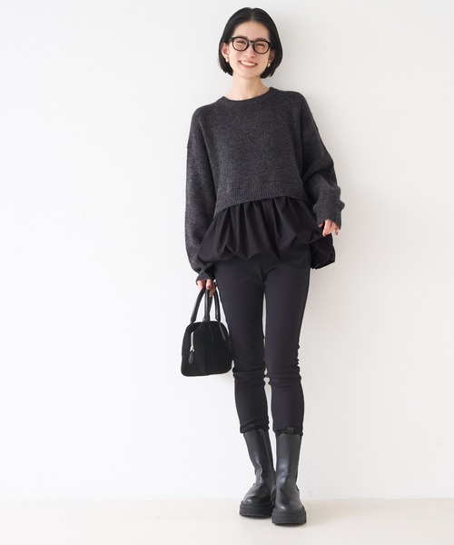 coca(coca)(コカ)の「裾バルーンレイヤード ニットドッキングトップス(ニット/セーター・レディース・B/A・L/M)」の3枚目の写真