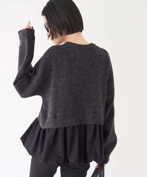 coca(coca)(コカ)の「裾バルーンレイヤード ニットドッキングトップス(ニット/セーター・レディース・B/A・L/M)」の8枚目の写真