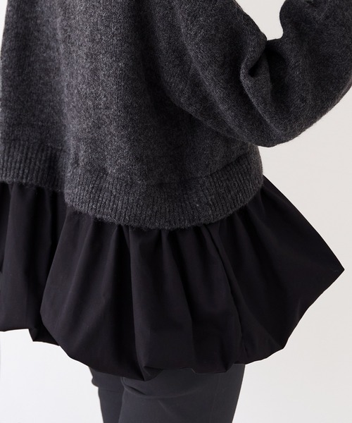 coca(coca)(コカ)の「裾バルーンレイヤード ニットドッキングトップス(ニット/セーター・レディース・B/A・L/M)」の5枚目の写真