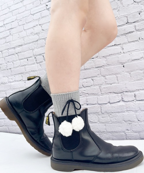 RUBY AND YOU（ルビーアンドユー）の「［select］ボンボンソックス（ソックス/靴下・レディース・グレー/ブラック/アイボリー・FREE）」の10枚目の写真