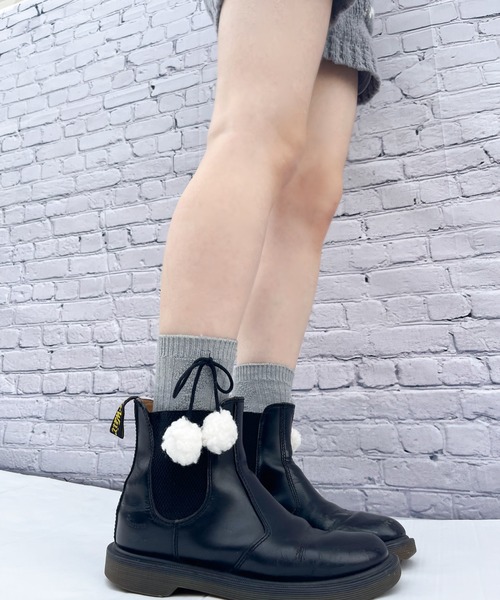 RUBY AND YOU（ルビーアンドユー）の「［select］ボンボンソックス（ソックス/靴下・レディース・グレー/ブラック/アイボリー・FREE）」の4枚目の写真