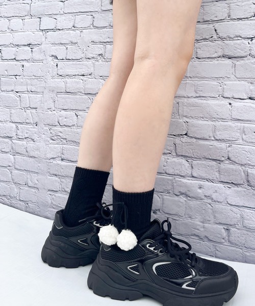 RUBY AND YOU（ルビーアンドユー）の「［select］ボンボンソックス（ソックス/靴下・レディース・グレー/ブラック/アイボリー・FREE）」の6枚目の写真