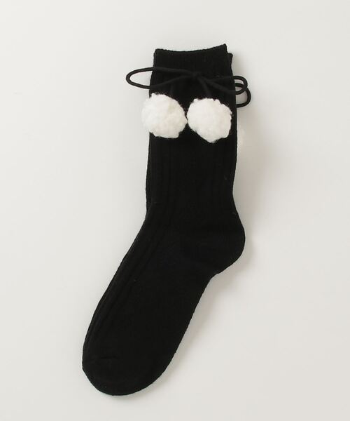 RUBY AND YOU（ルビーアンドユー）の「［select］ボンボンソックス（ソックス/靴下・レディース・グレー/ブラック/アイボリー・FREE）」の8枚目の写真