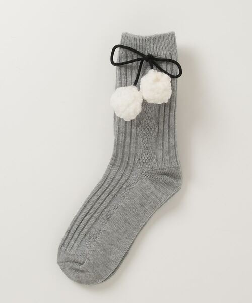 RUBY AND YOU（ルビーアンドユー）の「［select］ボンボンソックス（ソックス/靴下・レディース・グレー/ブラック/アイボリー・FREE）」の9枚目の写真