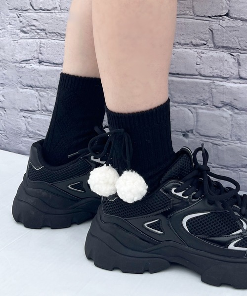 RUBY AND YOU（ルビーアンドユー）の「［select］ボンボンソックス（ソックス/靴下・レディース・グレー/ブラック/アイボリー・FREE）」の14枚目の写真