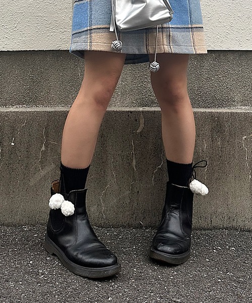 RUBY AND YOU（ルビーアンドユー）の「［select］ボンボンソックス（ソックス/靴下・レディース・グレー/ブラック/アイボリー・FREE）」の12枚目の写真