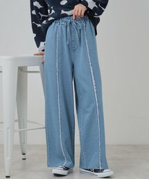 Cutie Blonde（キューティーブロンド）の「【あったか裏起毛】センターフリンジ イージーデニムパンツ（その他パンツ）」