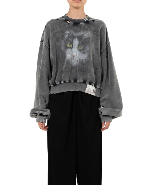 セール】Bleached Cat Print Sweatshirt（スウェット）｜Maison