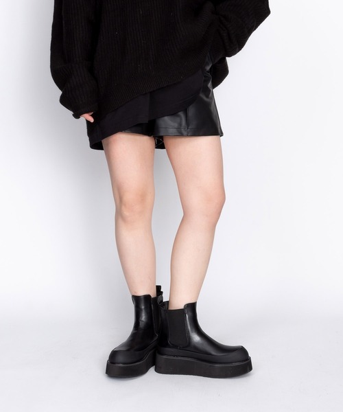 セール】厚底 サイドゴア ショートブーツ（ブーツ）｜SVEC（シュベック