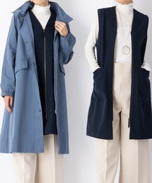 aunt lily（アントリリー）の「《2way》撥水 防風フーディコート ロングジレライナー ライナー付 軽量 通勤 冬服 セット ロングコート フード コート（モッズコート）」