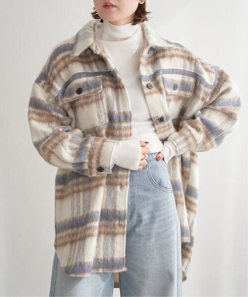 ブラウス シャツ シャギービッグチェックシャツ レディース シャギービッグチェックシャツ（シャツ/ブラウス）｜notch