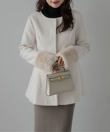 SUGAR BISKET（シュガービスケット）の「エコファー 2wayペプラムコート（ノーカラーコート）」