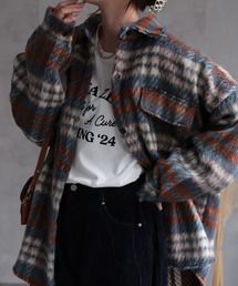 <ユニセックス商品>ビッグシルエットチェックシャツ/ブルゾン/ジャケット