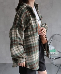 CREARE -LINO-(クレアーレリノ)の<ユニセックス商品>ビッグシルエットチェックシャツ/ブルゾン/ジャケット(その他トップス)