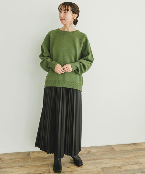 ITEMS URBANRESEARCH（アイテムズ アーバンリサーチ）の「スウェットライクニットプルオーバー（ニット/セーター・レディース・ネイビー/グリーン/オフホワイト・FREE）」の18枚目の写真