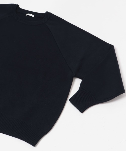 ITEMS URBANRESEARCH（アイテムズ アーバンリサーチ）の「スウェットライクニットプルオーバー（ニット/セーター・レディース・ネイビー/グリーン/オフホワイト・FREE）」の4枚目の写真