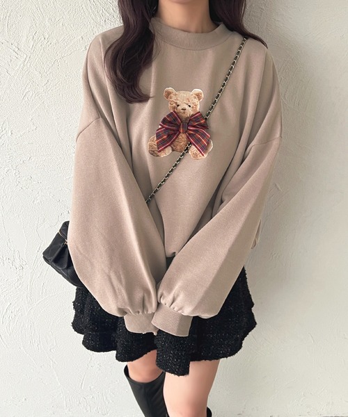 apres jour（アプレジュール）の「ベアスウェット【ZOZOTOWN限定アイテム】（スウェット・レディース・ライトピンク/アイボリー/モカ/ボルドー・X-LARGE/フリー）」の2枚目の写真