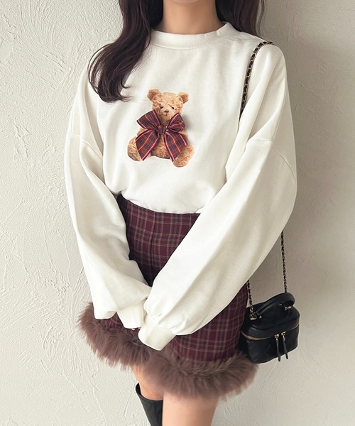 apres jour（アプレジュール）の「ベアスウェット【ZOZOTOWN限定アイテム】（スウェット・レディース・ライトピンク/アイボリー/モカ/ボルドー・X-LARGE/フリー）」の5枚目の写真