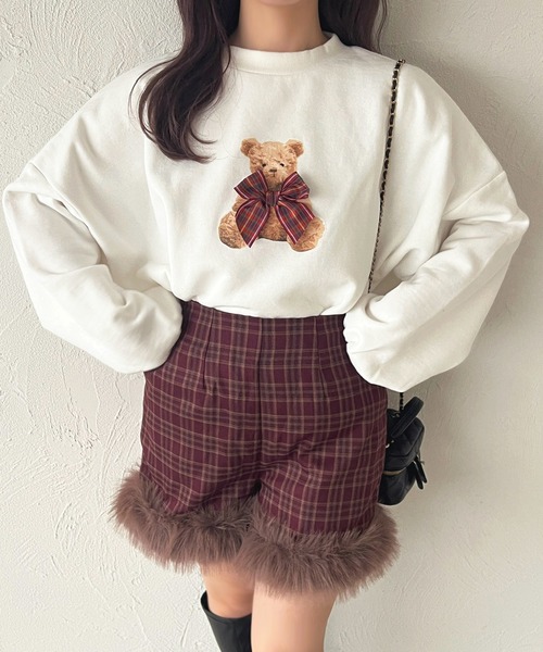 apres jour（アプレジュール）の「ベアスウェット【ZOZOTOWN限定アイテム】（スウェット・レディース・ライトピンク/アイボリー/モカ/ボルドー・X-LARGE/フリー）」の6枚目の写真