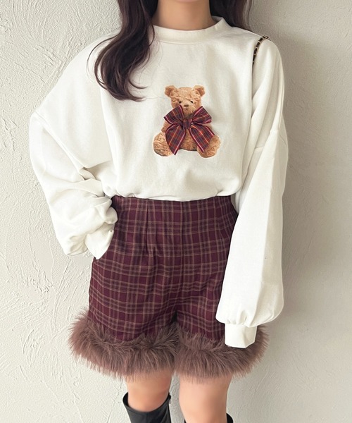 apres jour（アプレジュール）の「ベアスウェット【ZOZOTOWN限定アイテム】（スウェット・レディース・ライトピンク/アイボリー/モカ/ボルドー・X-LARGE/フリー）」の7枚目の写真