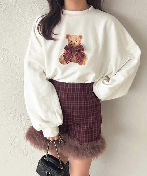 apres jour（アプレジュール）の「ベアスウェット【ZOZOTOWN限定アイテム】（スウェット・レディース・ライトピンク/アイボリー/モカ/ボルドー・X-LARGE/フリー）」の8枚目の写真