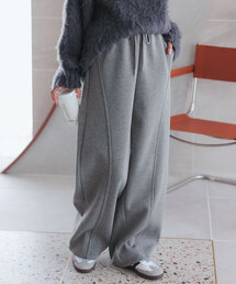裏ファーボンディングダイバーバレルレッグカーブパンツ