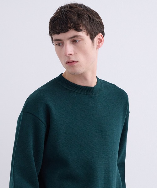 セール】ウォッシャブルウールコンフォート バイカラーニット