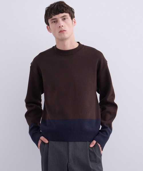 UNITED TOKYO(ユナイテッドトウキョウ)の「ウォッシャブルウールコンフォート バイカラーニット |短丈/クロップド/冬服/バイカラー/洗える/インナー/ウール(ニット/セーター・メンズ・オフホワイト/ダークグリーン/ダークブラウン・1/2)」の19枚目の写真