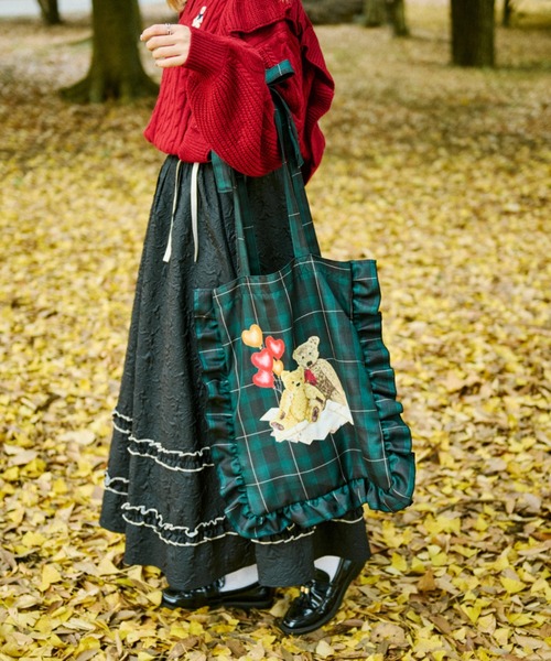 れい様・廃盤メリーボンボンキルトトートバッグ・くまちゃんゴム セール】【クティールとレトロ】TeddyBear/テディベアコラボ リボン