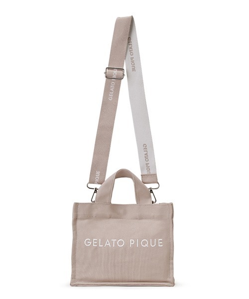gelato pique（ジェラートピケ）の「キャンバスロゴショルダーバッグ（ショルダーバッグ・レディース・ブルー/ピンク/ダークグレー/ベージュ・FREE）」の6枚目の写真