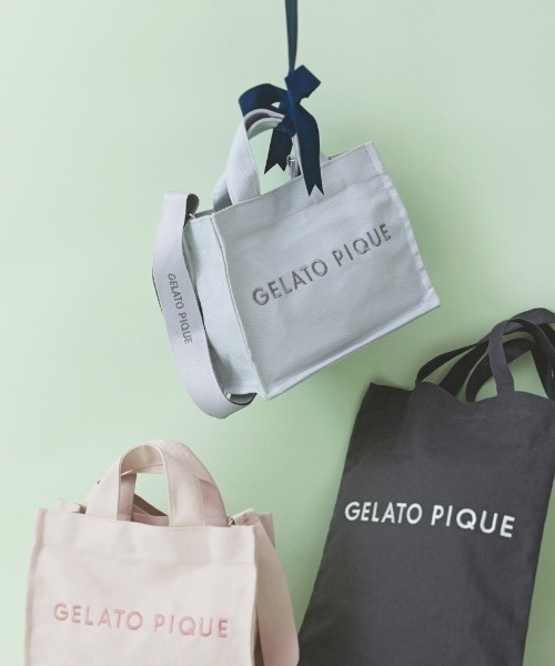 gelato pique（ジェラートピケ）の「キャンバスロゴショルダーバッグ（ショルダーバッグ・レディース・ブルー/ピンク/ダークグレー/ベージュ・FREE）」の5枚目の写真