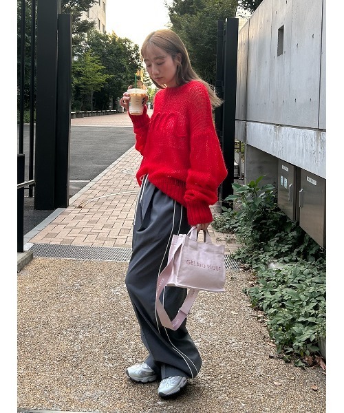 gelato pique（ジェラートピケ）の「キャンバスロゴショルダーバッグ（ショルダーバッグ・レディース・ブルー/ピンク/ダークグレー/ベージュ・FREE）」の21枚目の写真