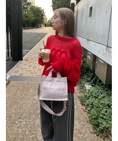 gelato pique（ジェラートピケ）の「キャンバスロゴショルダーバッグ（ショルダーバッグ・レディース・ブルー/ピンク/ダークグレー/ベージュ・FREE）」の22枚目の写真