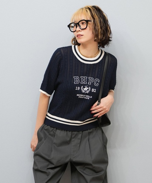 セール】BEVERY HILLS P.C/ビバリーヒルズポロクラブ ケーブルニットT