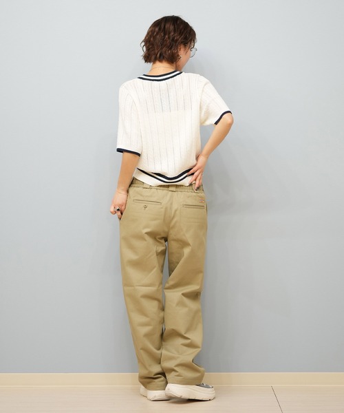 ムラサキスポーツ（ムラサキスポーツ）の「BEVERY HILLS P.C/ビバリーヒルズポロクラブ ケーブルニットTシャツ 5287-5750（Tシャツ/カットソー・レディース・ホワイト/ネイビー・M）」の7枚目の写真