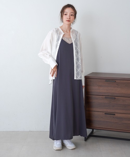 Bab(バブ)の「フロント刺繍レースブラウス(シャツ/ブラウス・レディース・アイボリー/ブラック・MEDIUM)」の3枚目の写真